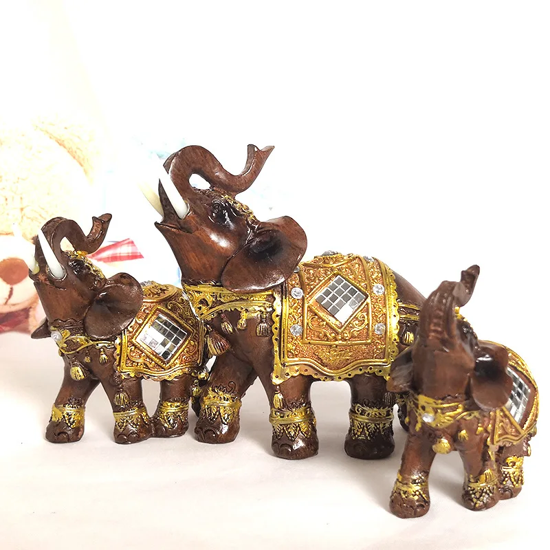 

Fashionable Home Decoration Resin Lucky Elephant Decoration Set Wedding Gift Crafts