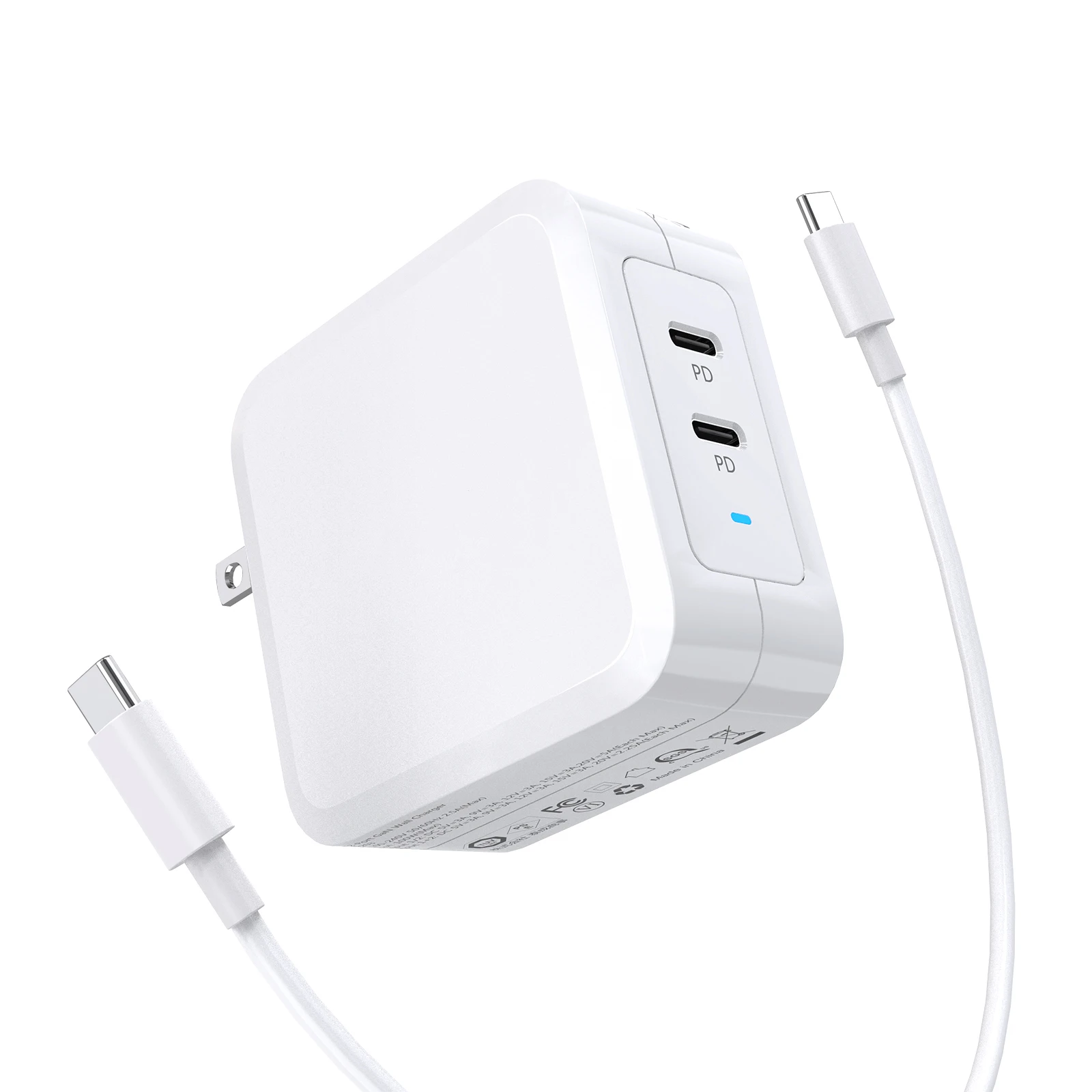 

hot selling 100W PD Type C Cable USB 3.1 20V 5A Fast Charging USB C to C and usb wall charger for computer, White/black