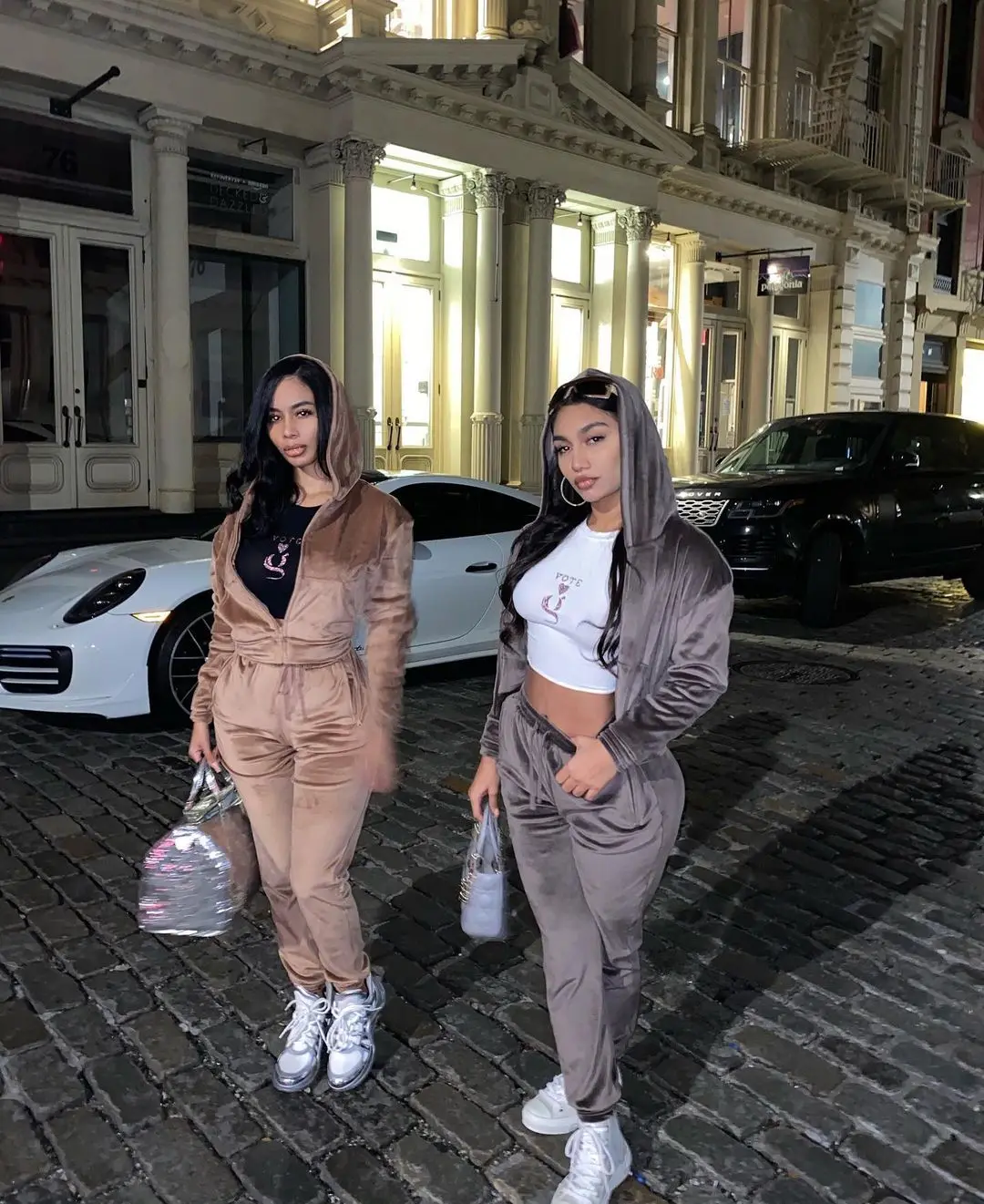 

High quality winter Hoodies 2 piece tracksuit set sweatsuit jogging set for women velvet sweatsuit women, 3 color as pictures