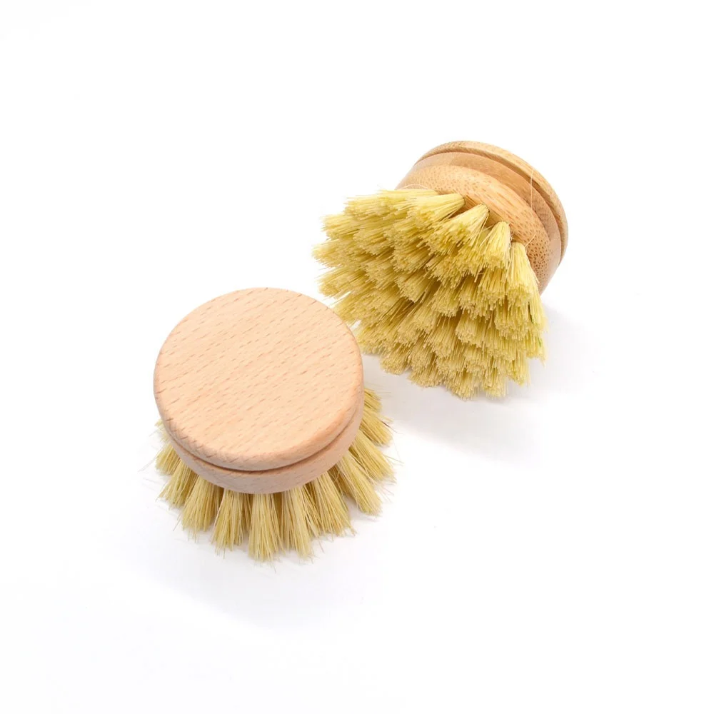 

New Arrival Eco-friendly Bamboo Wood Dish Brush with Strong Plastic Free Scrubber with Vegan Sisal Cactus Bristle