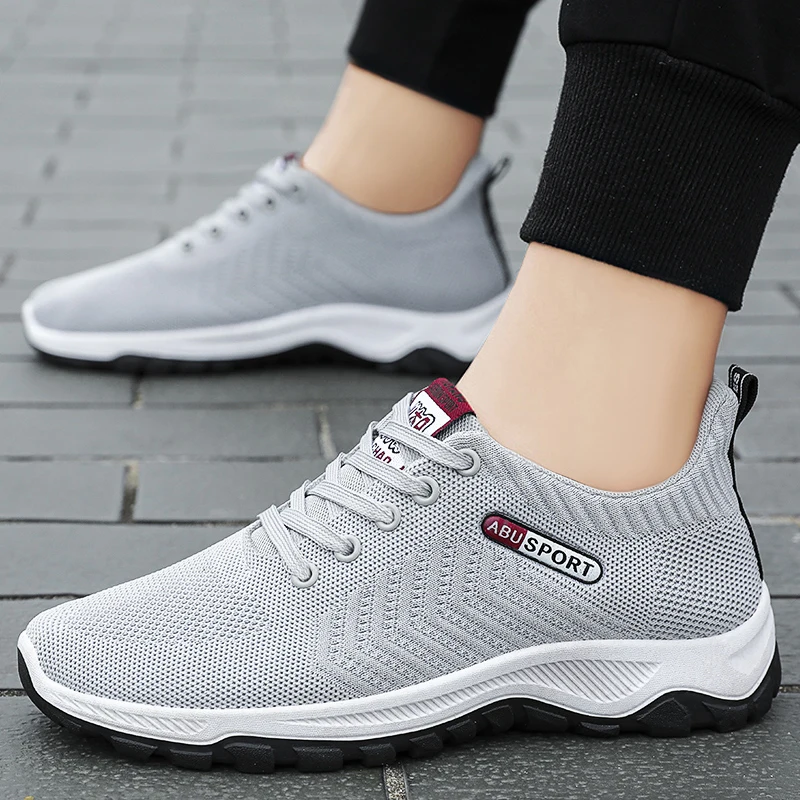 

Custom OEM & ODM knit upper Casual Sneakers Comfortable Mesh Running Shoe Sports Anti-Slip Lightweight Men's Shoes, Customized color
