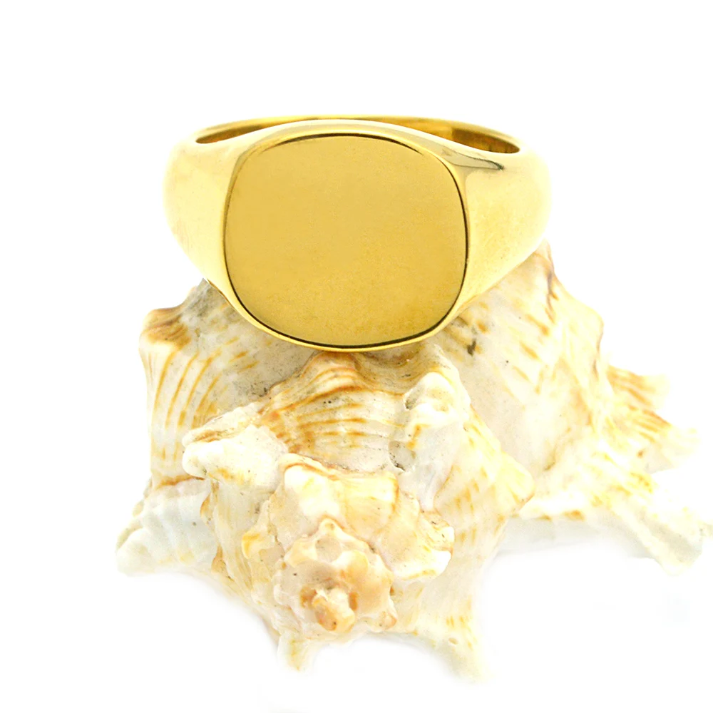 

Custom Men signet ring women gold 18K Solid signet Ring gold ring