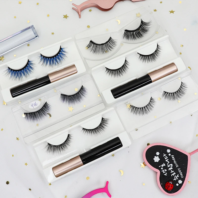 

Popular Lash Kits And Customised Portable Packaging Gift Set Mink Eyelashes, Black