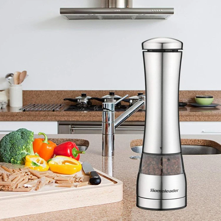 
K72 Stainless steel electric pepper grinder salt mill with adjustable coarseness ceramic mechanism 