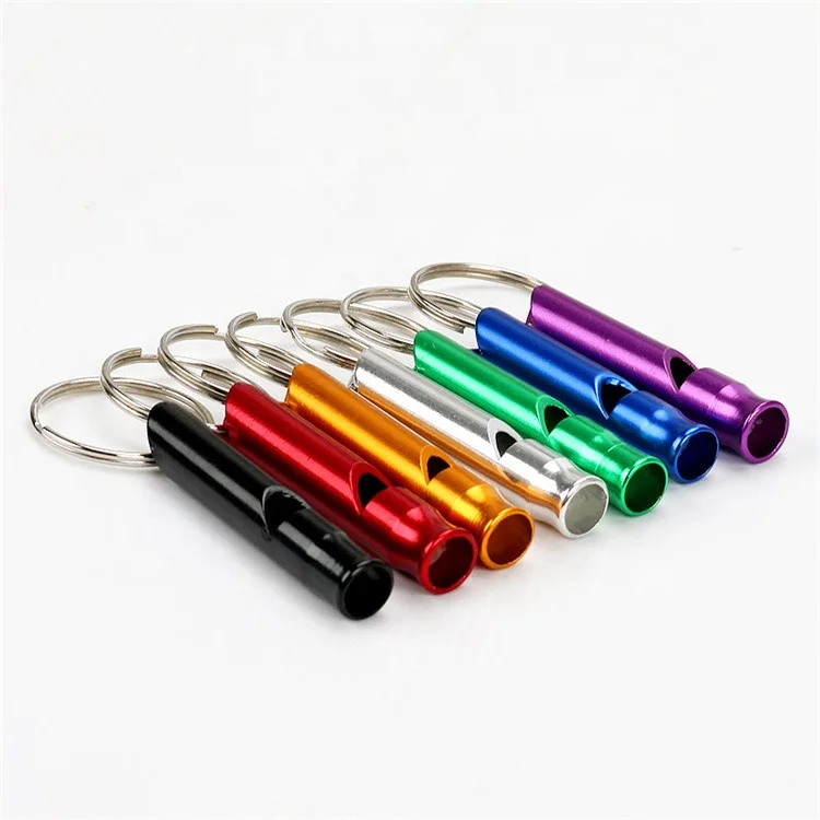 

OEM Survival Whistle Safety Keychain Aluminum Keychain Colorful Whistle Keychain