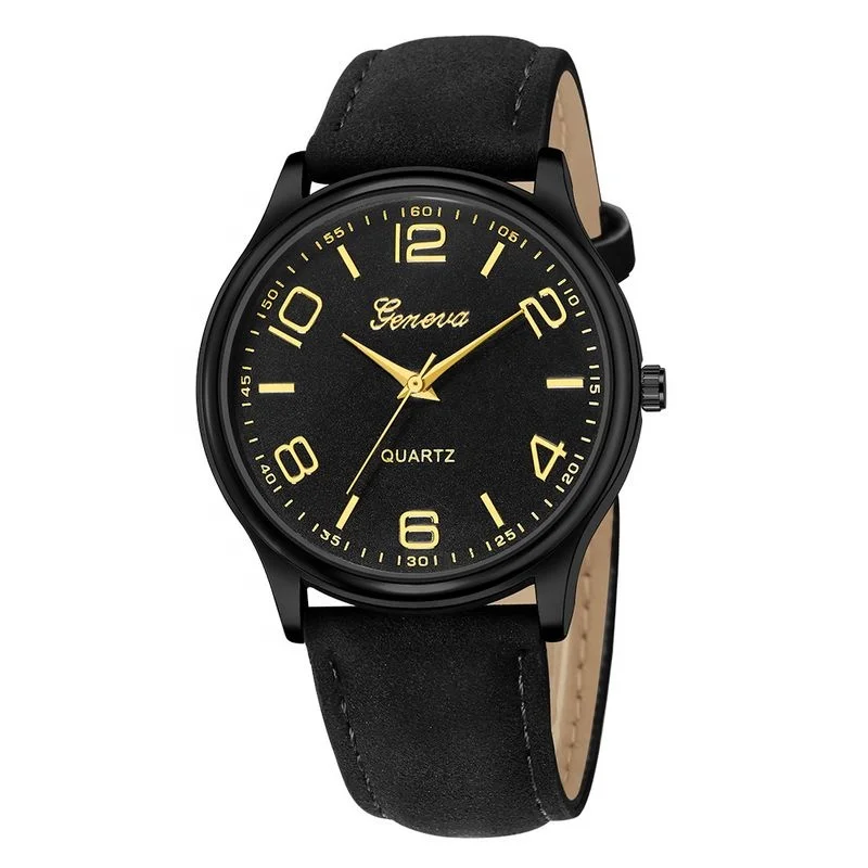

660 Custom Geneva Quartz Watches Collection Men Watches Wrap Around Leather Bracelet Lady Wrist Watch, 27 colors
