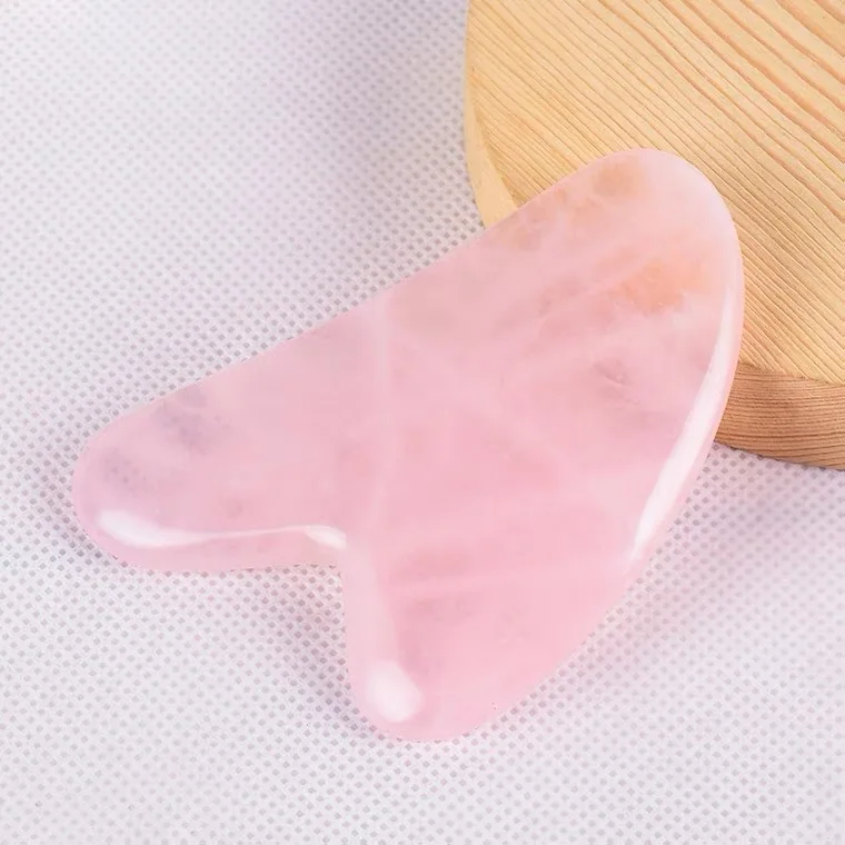 

2022 Hot Amazon rose quartz gua sha jade face roller stone facial massage tools, Pink