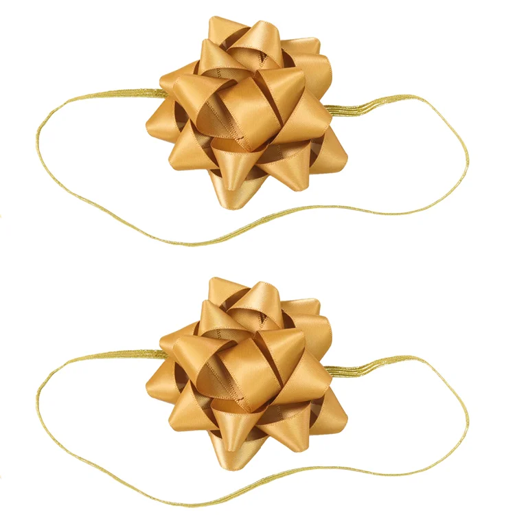 Wholesale Customise Pre Tied Polyester Satin Ribbon Bow With Elastic