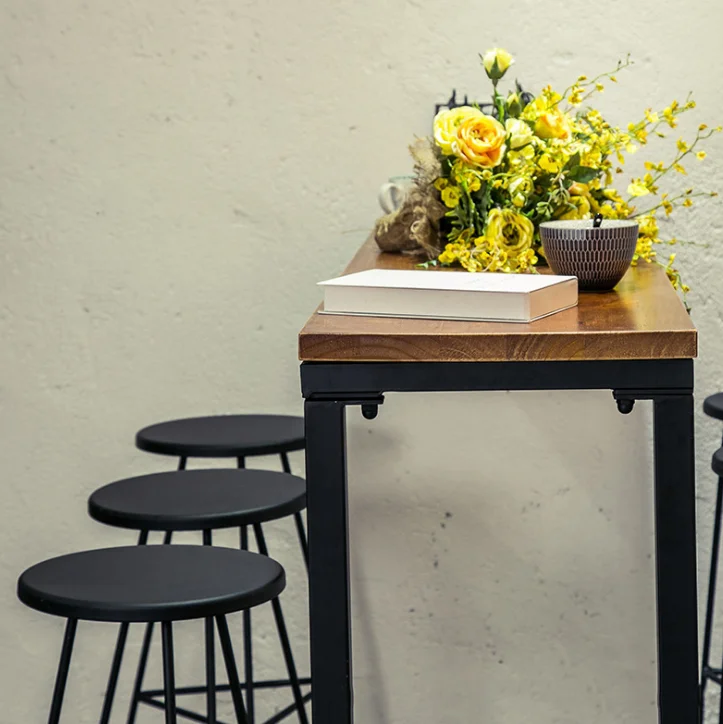 
2019 Modern new design MDF covered OAK paper dining table furniture bar table 