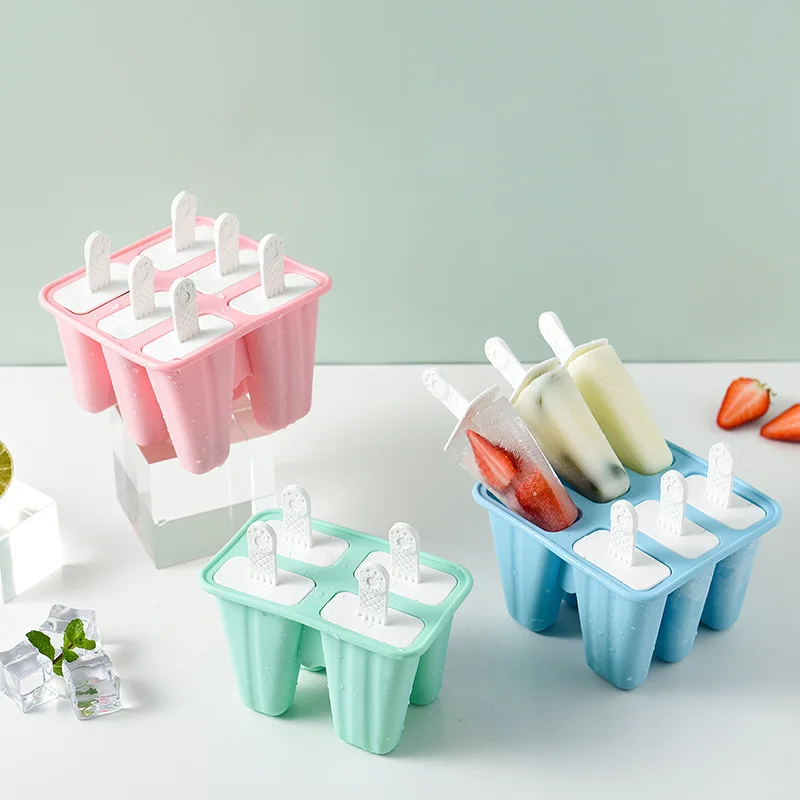 

Top Quality Reusable Popsicle Molds LFGB Ice Pop Molds Maker For 6 Cavity