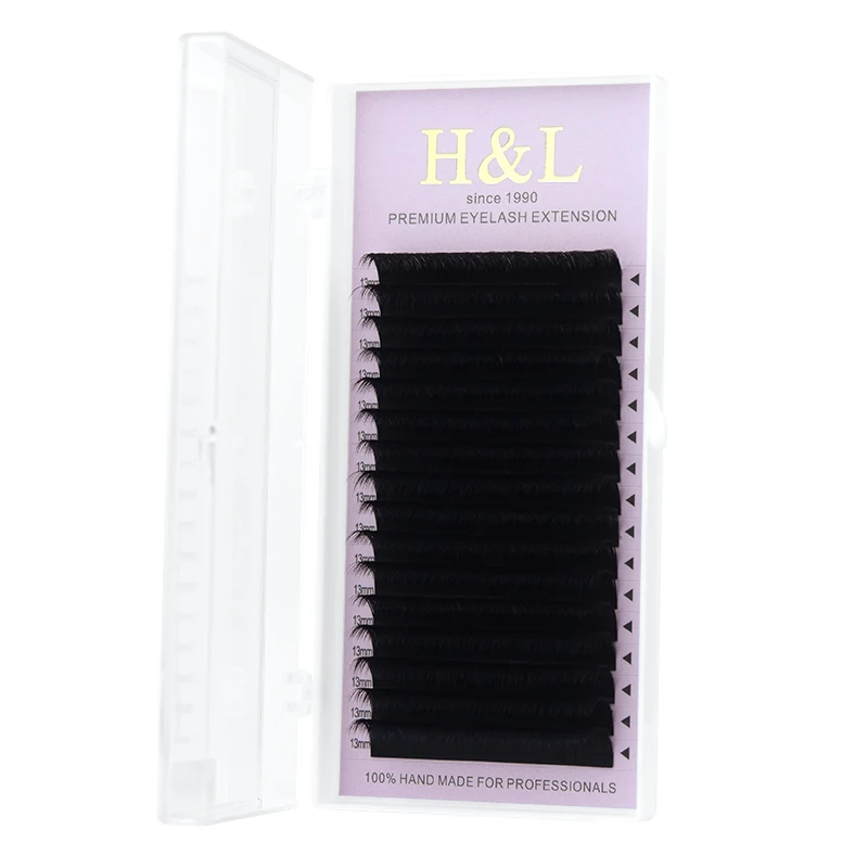 

song lashes top qulity korean PBT C/CC/D curl hands made blooming eyelash extension, Pure darker black