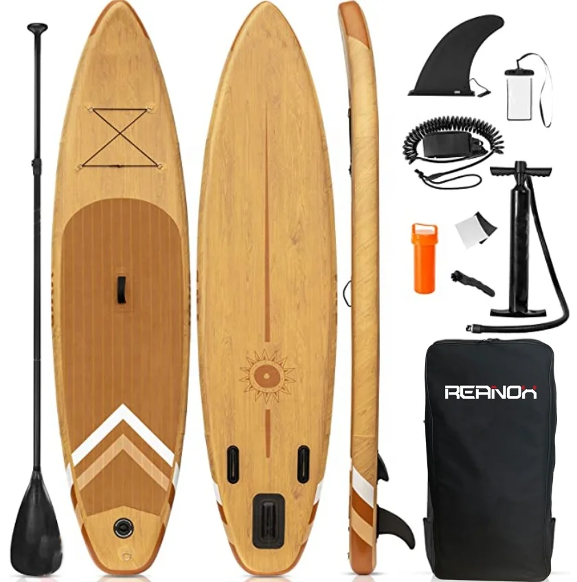 

Wholesale drop stitch new design wooden pvc sup paddle board sup board dropshipping, Customized color