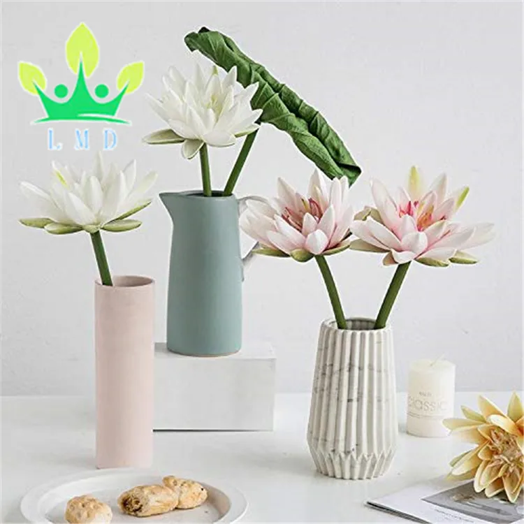Floral Goods Artificial Lotus Flower Stem 12" Tall For Home Office