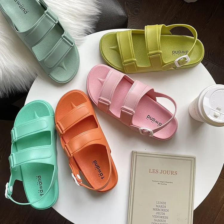 

Summer 2021 Women Flip Flops Platform Sandals Casual Jelly Shoes Ladies Slide Footwear Fashion Women Beach Shoes Flats Slippers