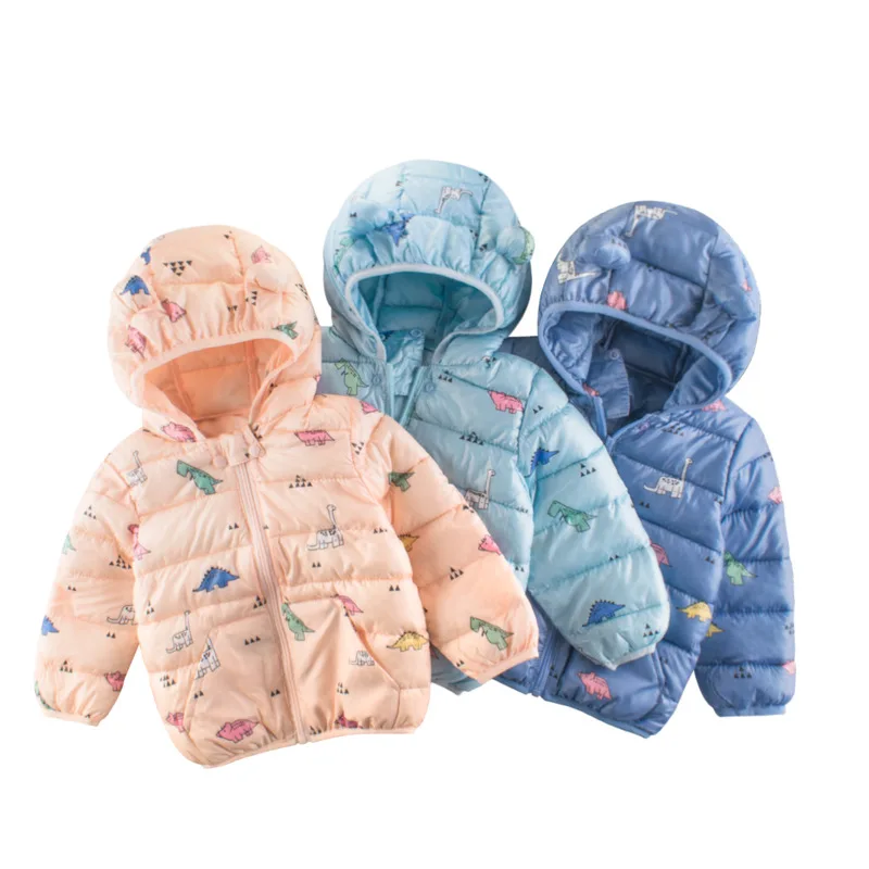 

Baby girls Winter Jacket cotton-padded Windproof Warm Winter hoodies Coats With Cute Printed for girls, Green/grey/customized