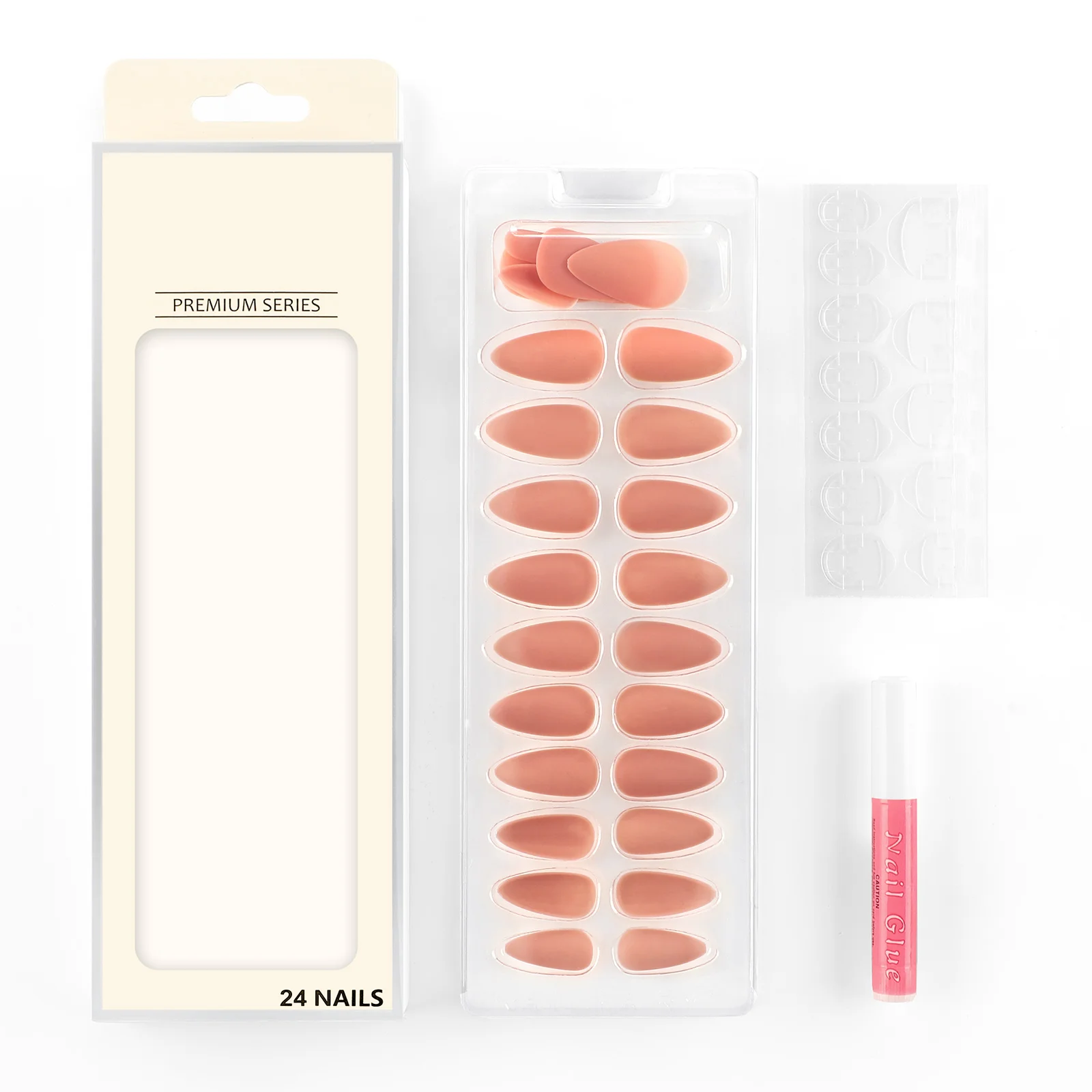 

COSCELIA Press on Nails 24Pcs French False Nail Tips Full Cover Finger, Red pink