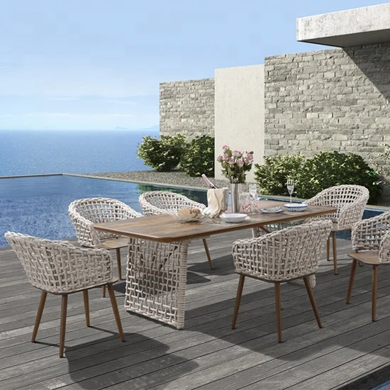 
Aluminium PE rattan Creative chair dining sets gridding chairs Outdoor Furniture 