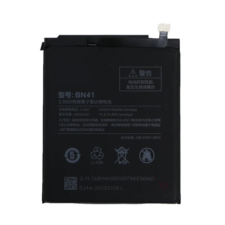

Original Phone BN41 Battery for Xiaomi BN43 BN46 BN48 BN45 BN4A BM42 BM45 BM46 Replacement Battery for Redmi Note 2 3 4x 5 6 7