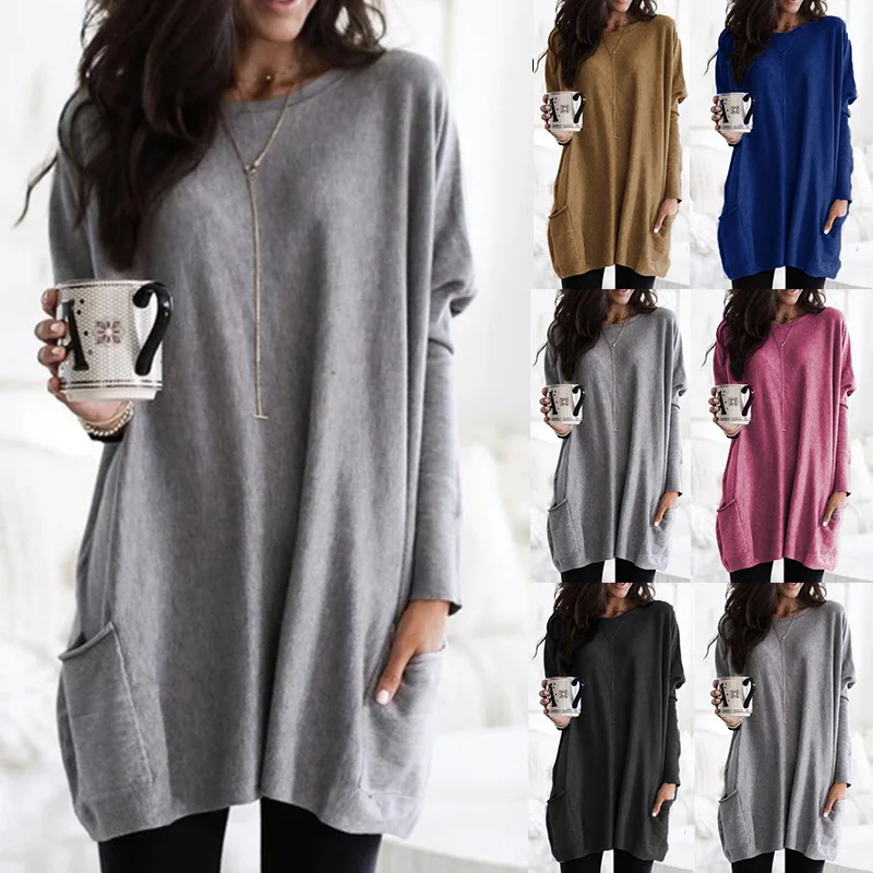 

A long sleeved loose long T-shirt top