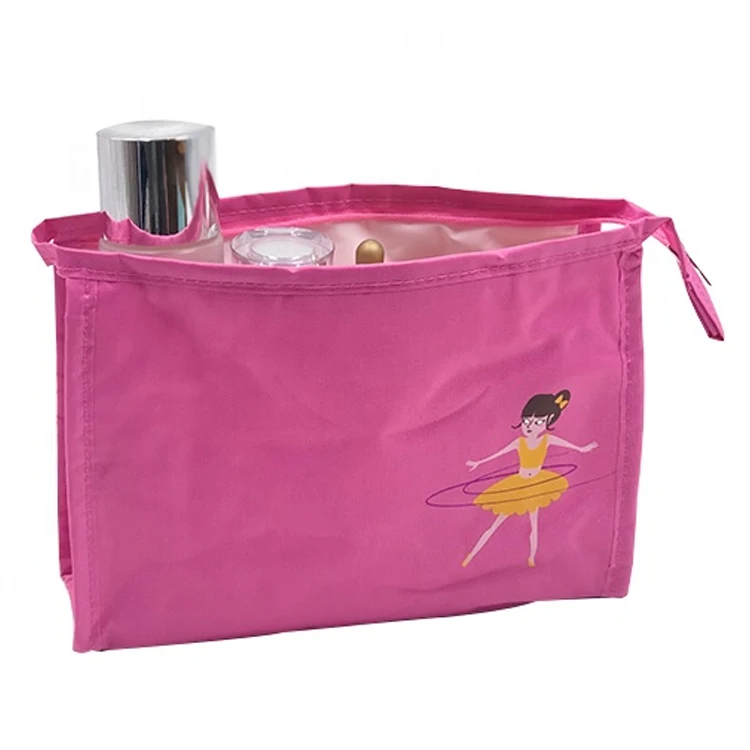 

Fashion Custom Eco Friendly Zipper Cosmetic Bag Makeup For women, Pink