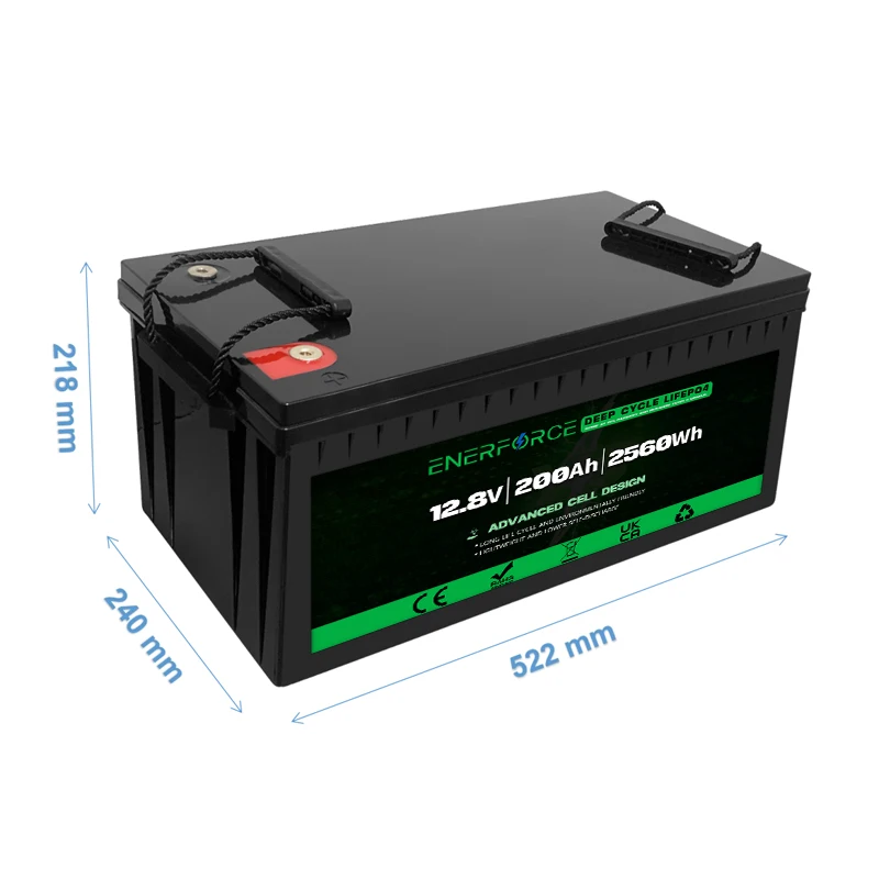 

Enerforce Lifepo4 12v 200ah Battery Pack 3500+ Cycle Lithium Iron Phosphate Battery For Golf Cart Electric Yachts