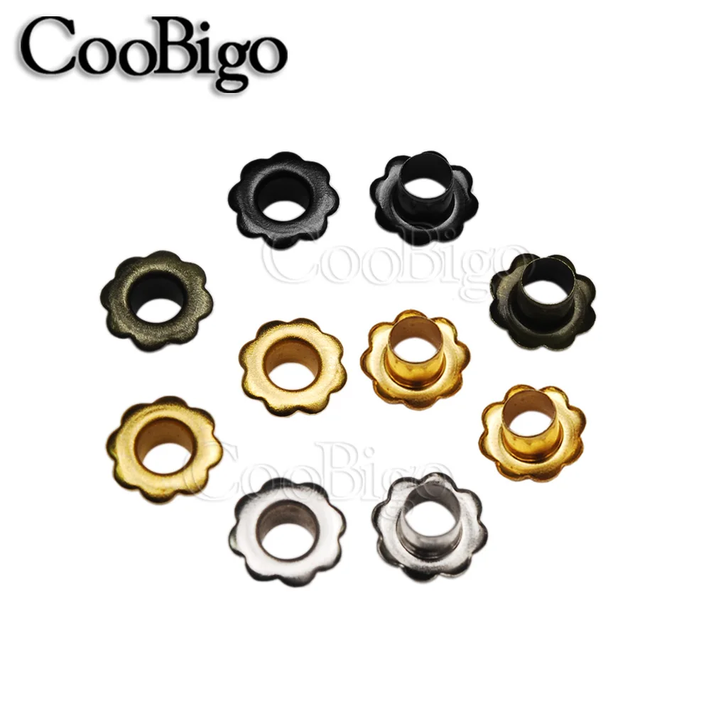 100pcs Aluminum White Flower Eyelets - 10mm Scrapbooking & Leathercraft Eyelet Findings