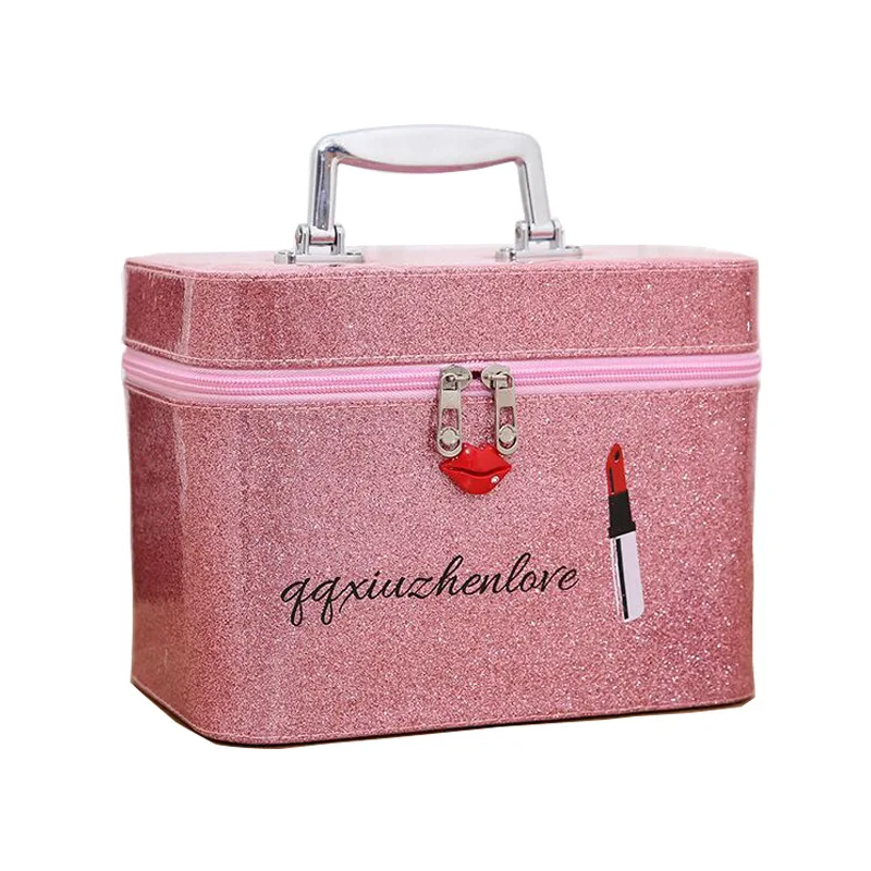 

Wholesale large capacity portable lovely lip makeup bag, 4colors