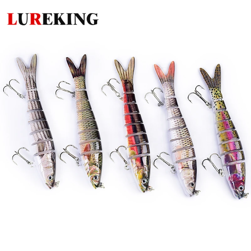 

Popular lifelike swim bait 27g 14cm 8 sections musky swimbait