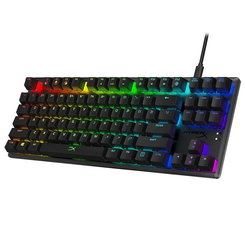 

Hyper x Alloy Origins Core Red Aqua keyboard Sports Edition RGB gaming mechanical with 87 keys black usb wired keyboard, Black color