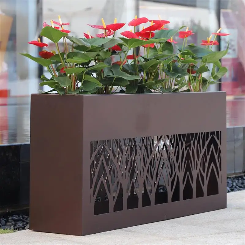 

Square large metal outdoor pots stand garden flower pots in bulk flower stand planter box, As picture/customized