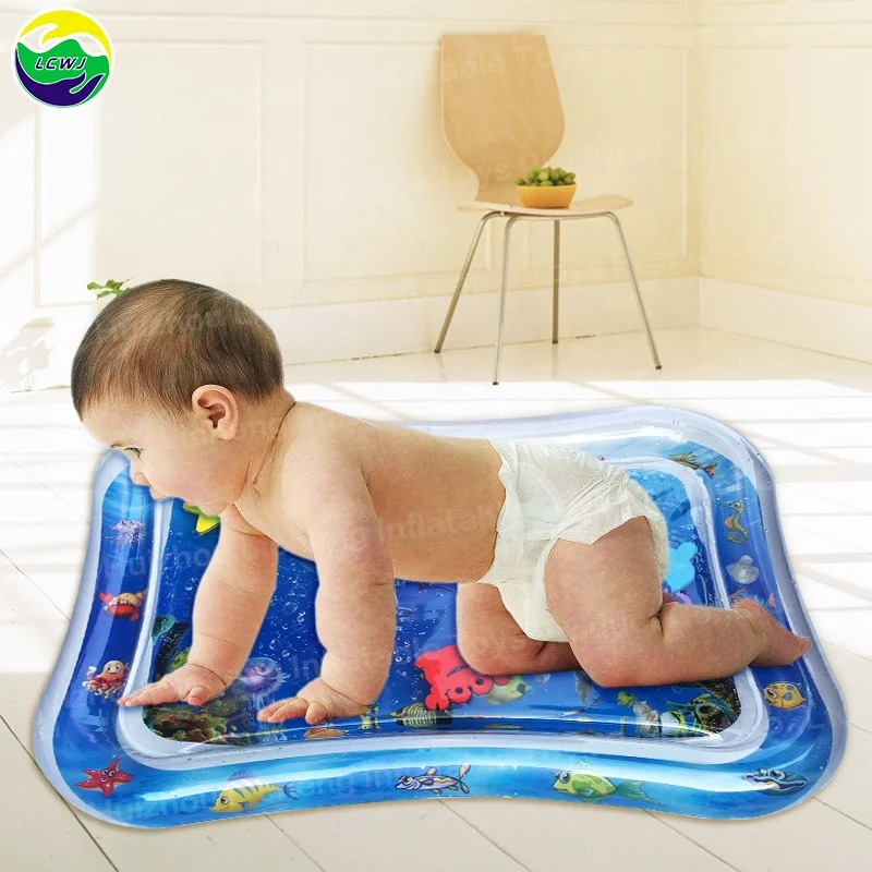 

LC Tummy Time Water Play Mat Largest Size Inflatable Infant Toys Perfect Baby Toy Gift for 3 6 9 to 12 Months Boy or Girl, Blue