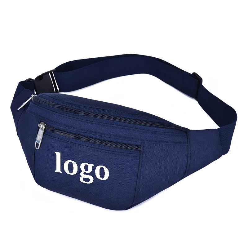 

2021 Personalized custom Print oem design Canvas fashionable cross body belt bag fanny pack waist bags for women, Black