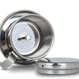 Image of Amazon coffee strainers potapble stainless steel coffee filters /reusable V-type filter cup Vietnam pot