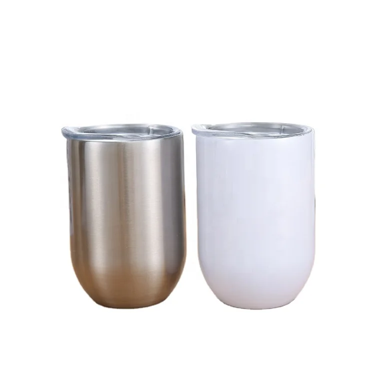 

Sublimation 12oz straight wine mug tumbler double wall stainless steel insulated egg shape wine tumbler blank for customize