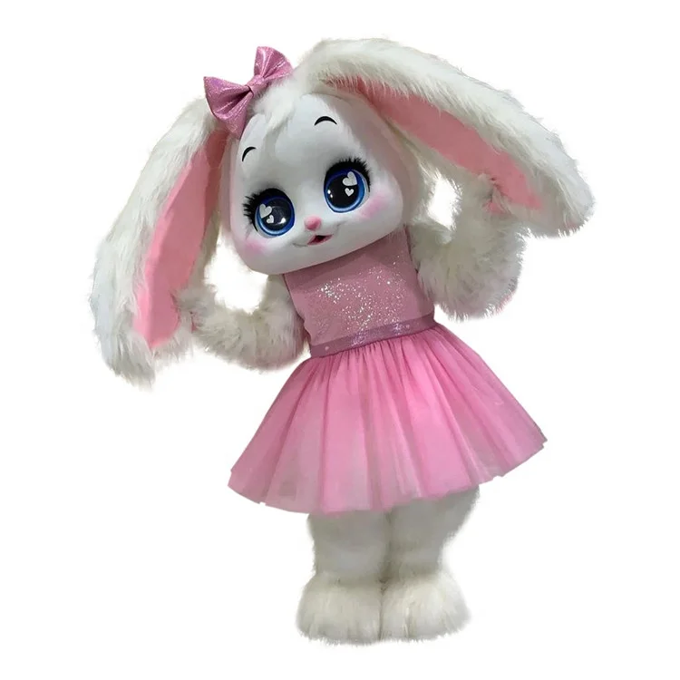 

N314 Easter Bunny Cute Cartoon Pink Rabbit Fursuit Mascot Costume For Adult, Customized color