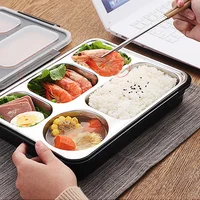 

5 compartment 850ml portable mini small electric self-heated lunch box food warmer container for catering stainless steel