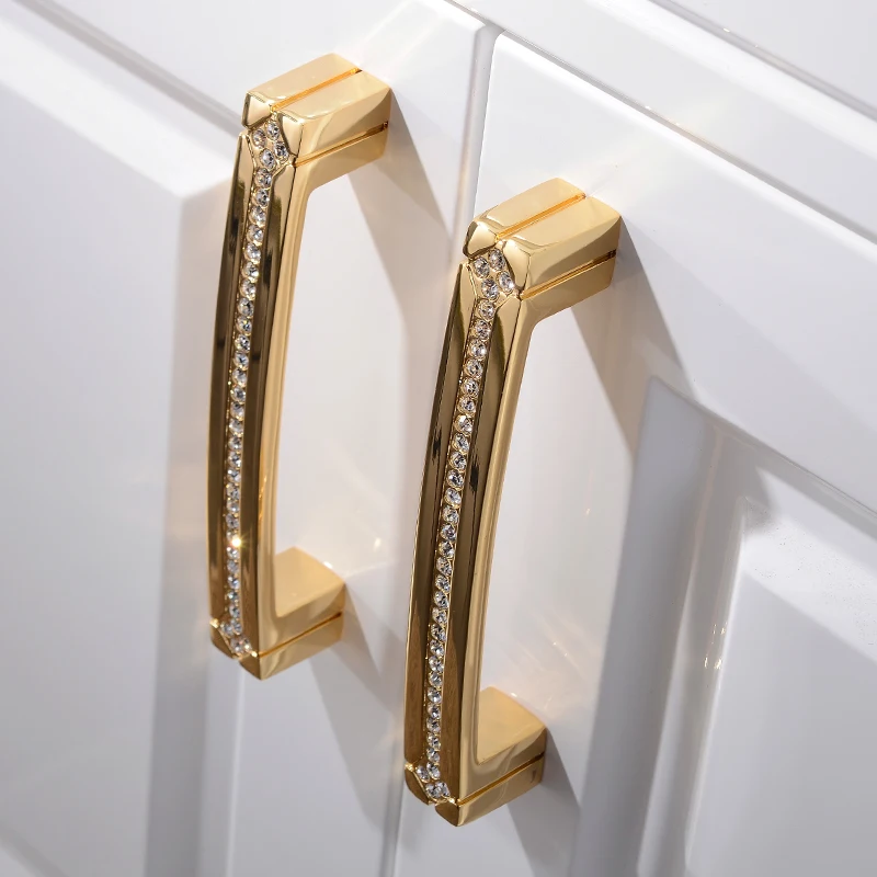 24 24k 金或银色抽屉橱柜拉手和把手衣柜浴室家具把手拉把手厨房门