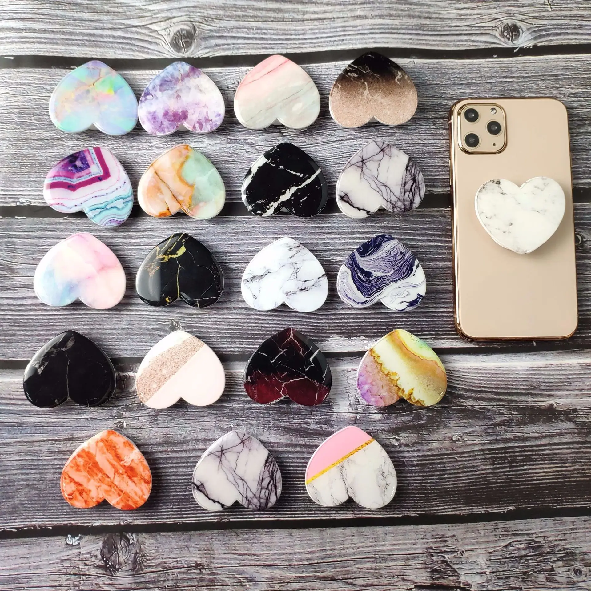 

Sockets Marble Pattern mobile sockets Stand Heart Shape Cell Phone Universal Griptok phone sockets phone