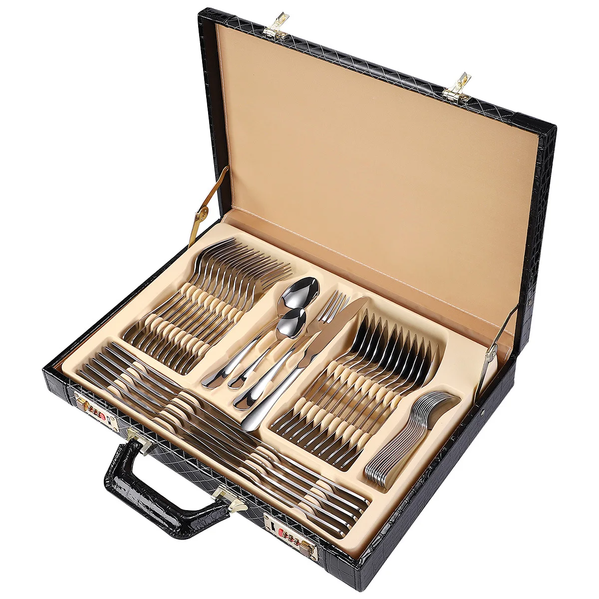 

High Quality Spoon Fork Silver Flatware Set Stainless Steel 48pcs Cutlery Set with Gift Box