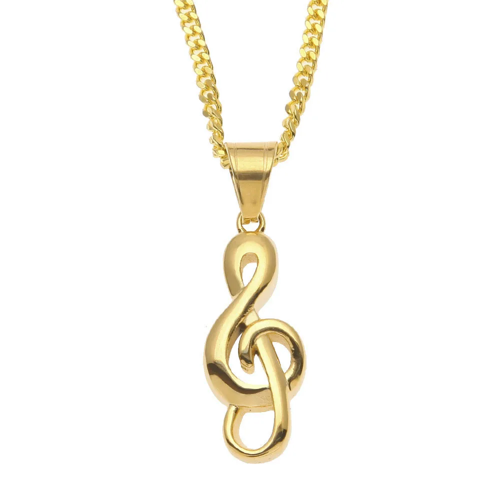 

Europe and America Style Geometry Stainless Steel Musical Note Charms Pendants Men Couples Personality Jewelry Accessories
