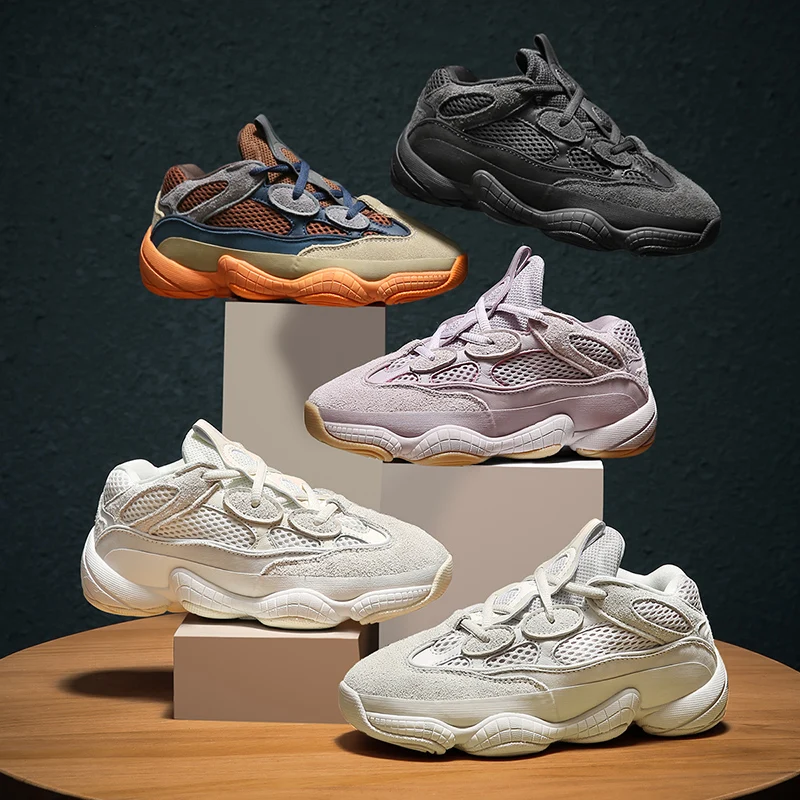 

Yeezy500 soft Original Genuine Leather classic casual shoes Unisex Sports Woman Breathable Mesh Men Sneakers