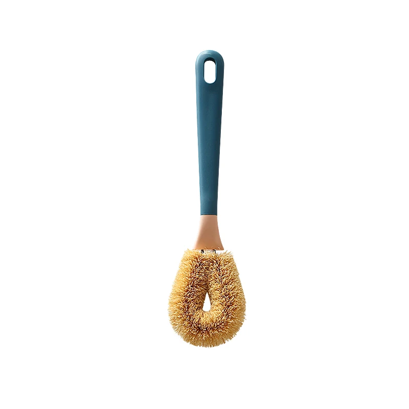 

Contrasting Color Bristles Pot Brush Kitchen Cleaning Dishwashing Brush Non-stick Oil Long Handle Brush, Yellow/blue/green/pink