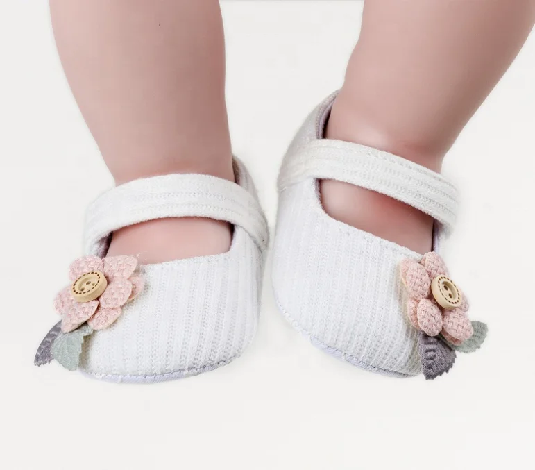 

Spring Pretty Classic Mary Jane 6 9 12 Month Toddler Princess Flower Knitting Footwear Wedding Baby Dress Shoes With Headband, As picture