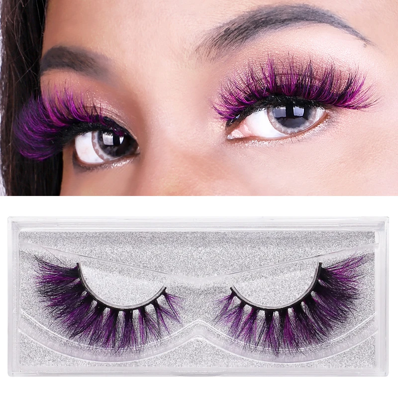 

dramatic night clubs and parties 9D false eyelashes 25 mm colored mink eyelash