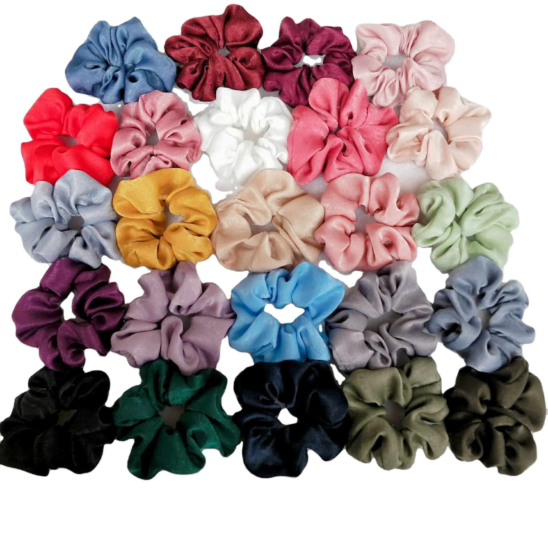 

Wholesale Handmade Customized Ins Best Sale Knitted Fabric Silk Velvet Ponytail 11 Color Spot Girl Plastic Hair Scrunchies