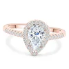 Fashion Jewelry manufacturer Women Cubic Zirconia Diamond Pear Shaped Silver Finger Ring