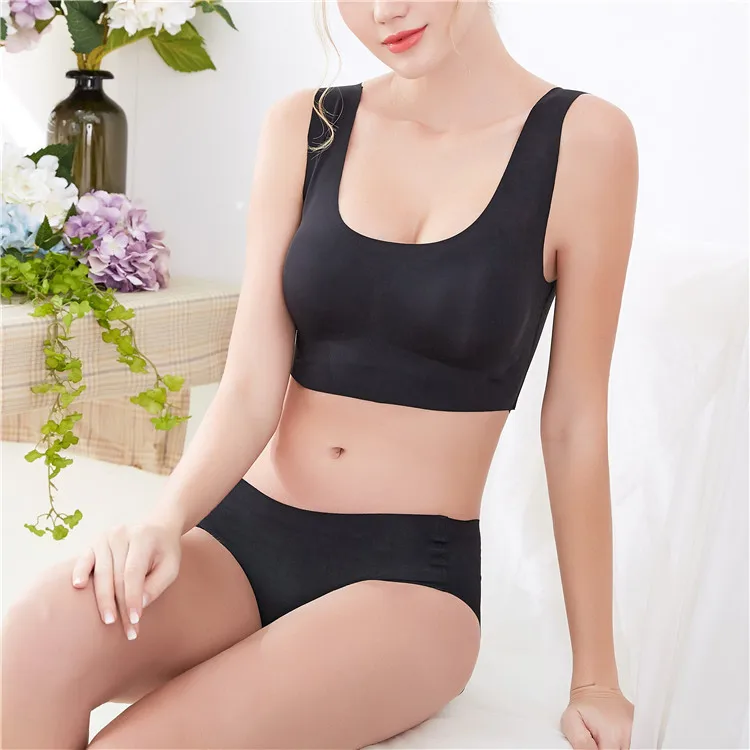 

Factory Directly Low Moq Vest Wireless Bra Sxe Seamless Big Size Push Up, Black, pink