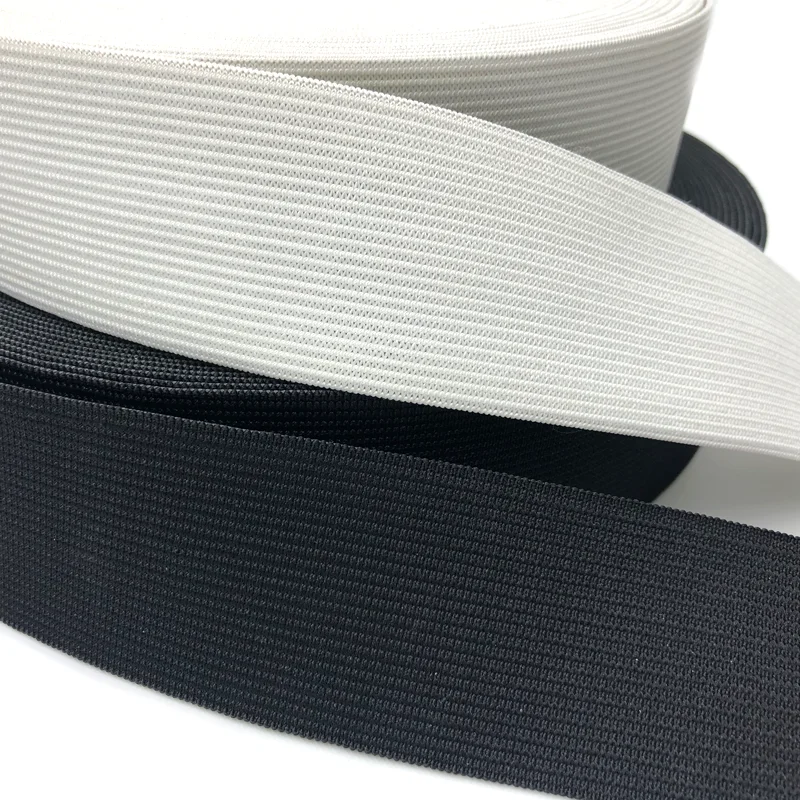 

100% polyester high quality black and white knitted elastic band