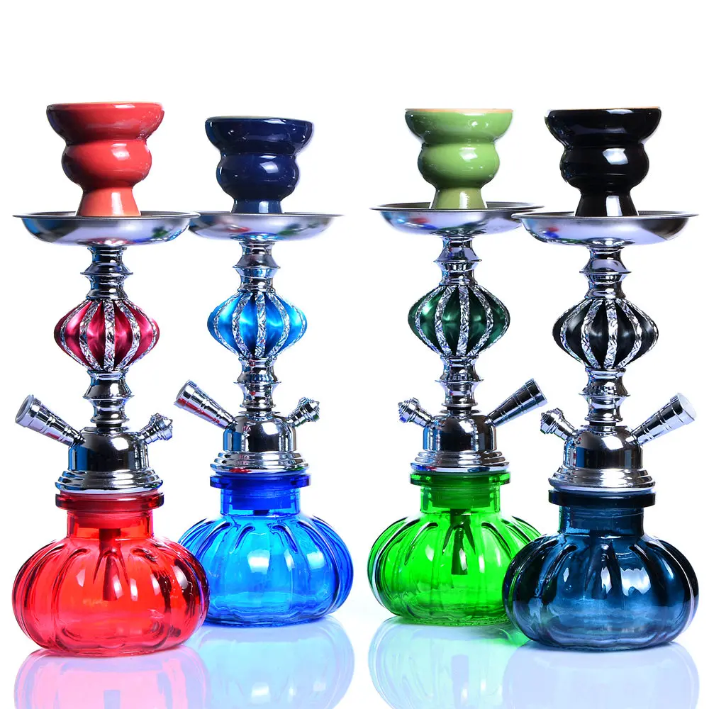 

Portable Travel Hookah Small Shisha Pipe Set Nargile Chicha with Narguile Hose Bowl Tongs Charcoal Tray Shisha Accessories, Black,blue,red,green