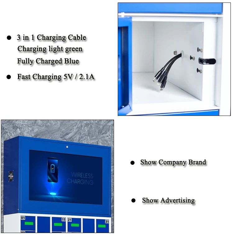 40 lockers metal cell phone charging locker fingerprint lock system